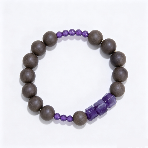 BEYUL Earth Element incense bead bracelet, Five Directions series — handmade pressed botanical beads, front view