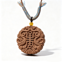 BEYUL Auspicious Longevity aroma amulet pendant with cord and tassel — pressed botanical amulet on braided cord, alternate view 3