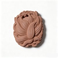 BEYUL Nine-Tailed Fox red aroma amulet pendant with amber bead — pressed botanical amulet on braided cord, alternate view 4