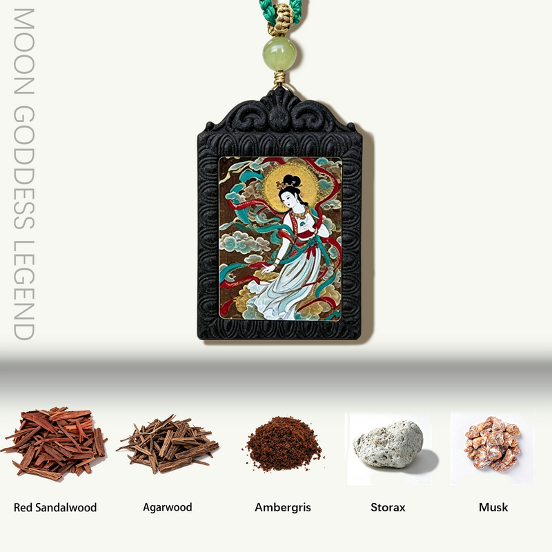 Sandalwood Incense Plaque — Moon Goddess Design | BEYUL