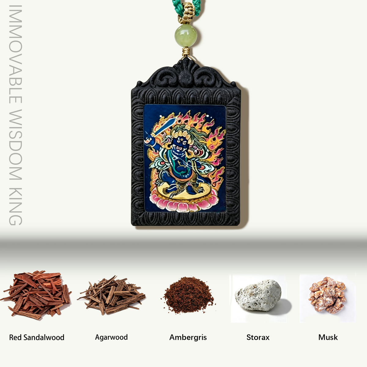 Natural sandalwood powder and herbal ingredients for Acala incense plaque